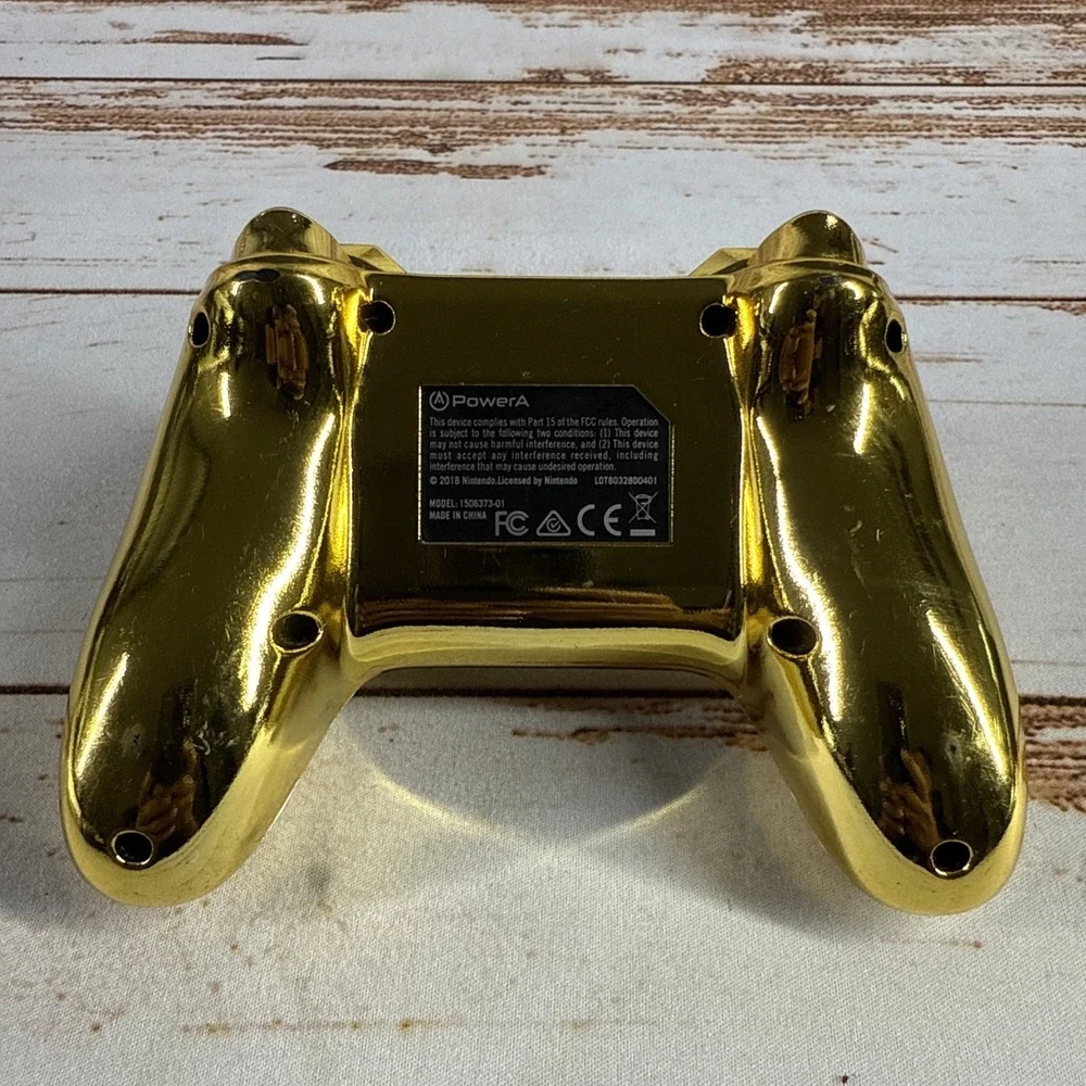 PowerA Super Mario Gold Chrome Controller – Nintendo Switch, No Cable, OEM, Used